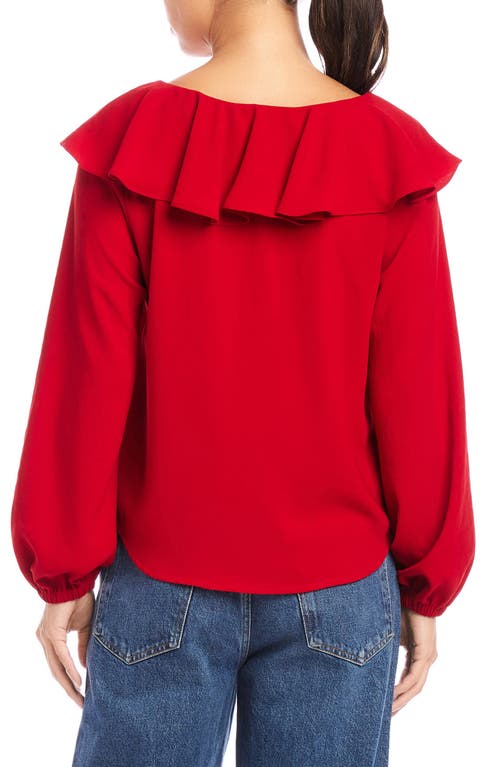 Shop Fifteen Twenty Rita Ruffle Top In Cherry