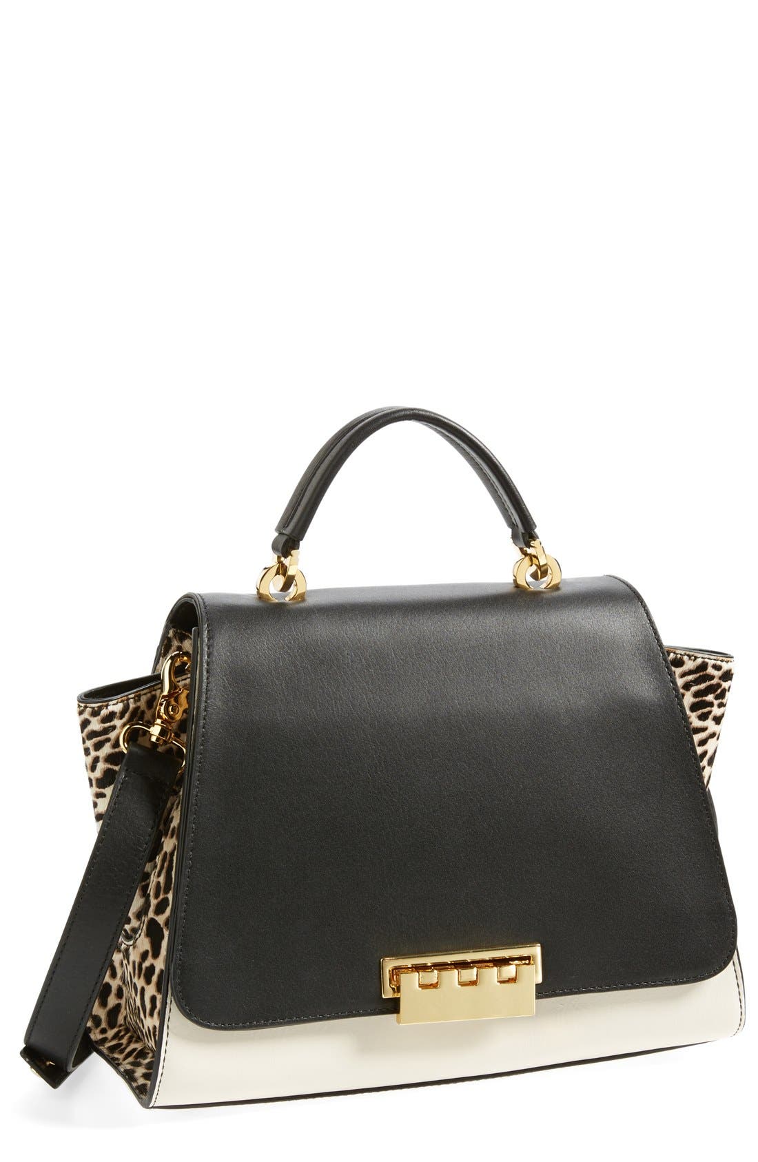 ZAC Zac Posen 'Eartha' Leather & Calf Hair Top Handle Satchel Nordstrom