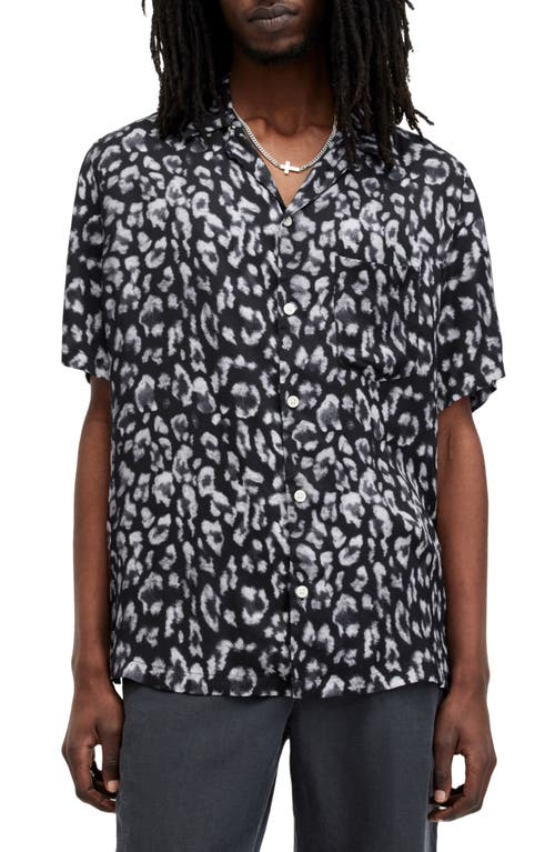 AllSaints Leopaz Relaxed Fit Short Sleeve Camp Shirt at Nordstrom,