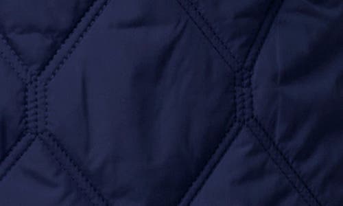 Shop Bernardo Diamond Quilted Hooded Coat In Navy