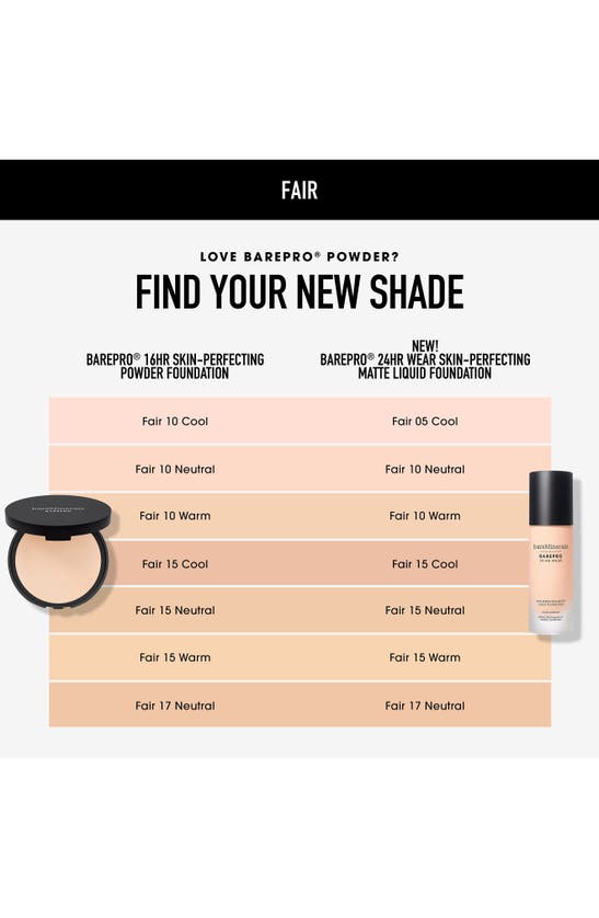 Bareminerals ® Barepro 24hr Wear Skin-perfecting Matte Liquid Foundation Mineral Spf 20 Pa++ In Fair 15 Warm