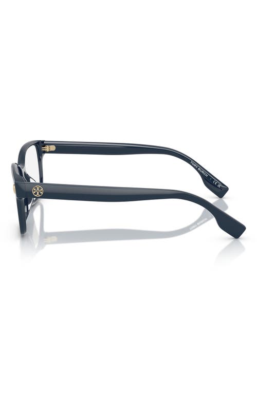 Tory Burch 49mm Rectangular Optical Glasses In Blue
