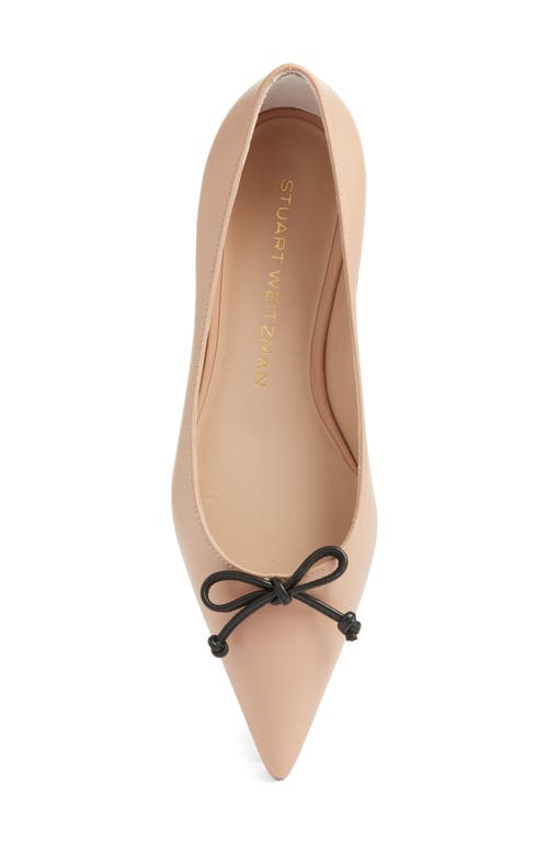 Shop Stuart Weitzman Landon Pointed Toe Ballet Flat In Adobe/black