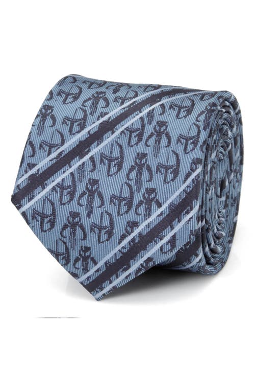 Cufflinks, Inc . Star Wars™ Mandalorian Jacquard Stripe Tie & Cuff Links Set In Blue Multi
