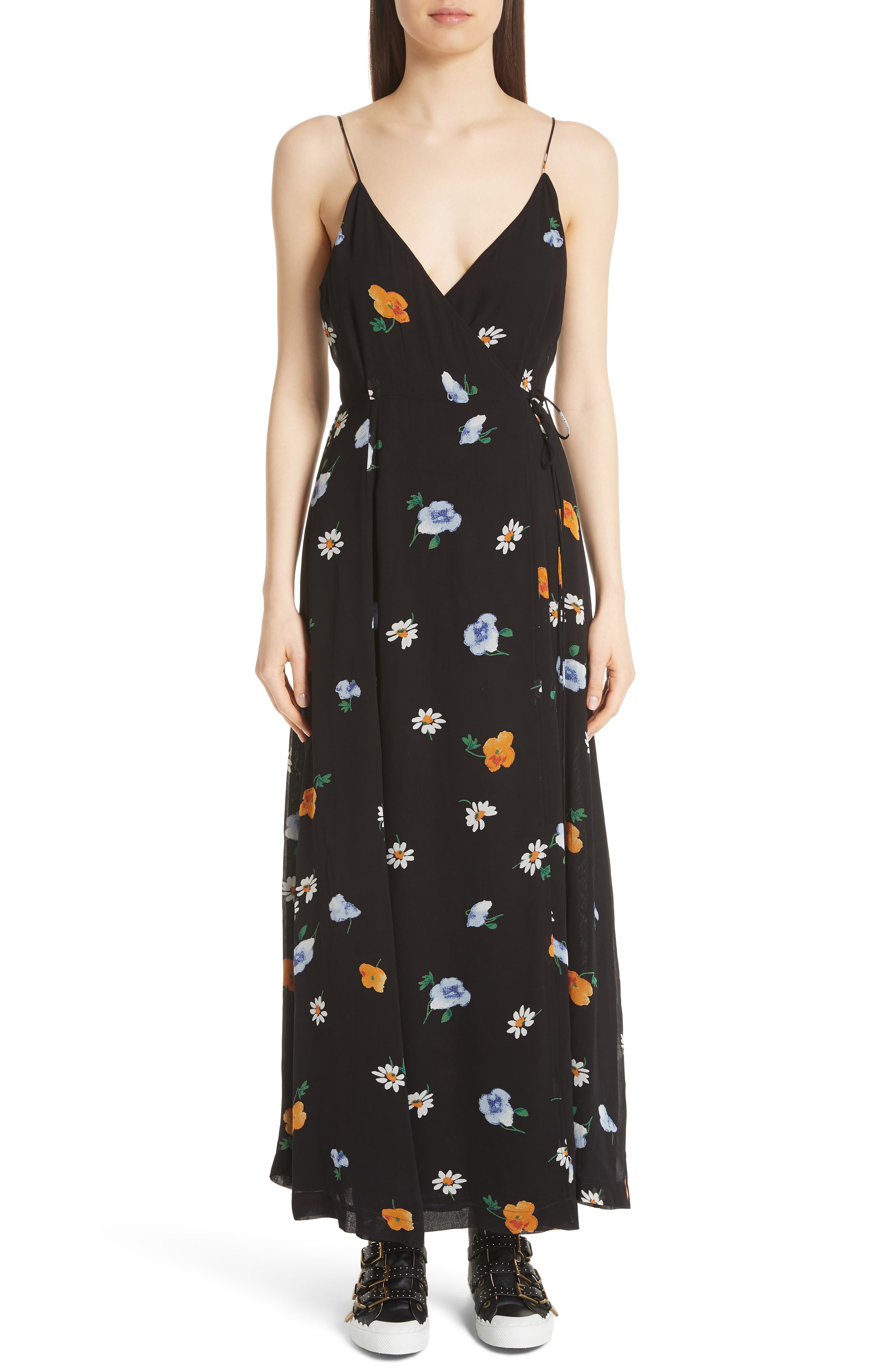 ganni dainty georgette dress