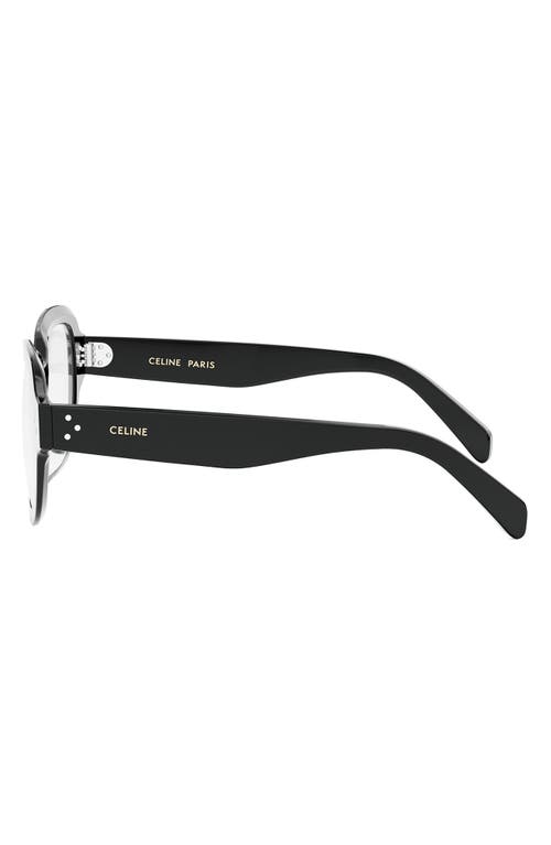 Celine Bold 50mm Round Optical Glasses In Shiny Black