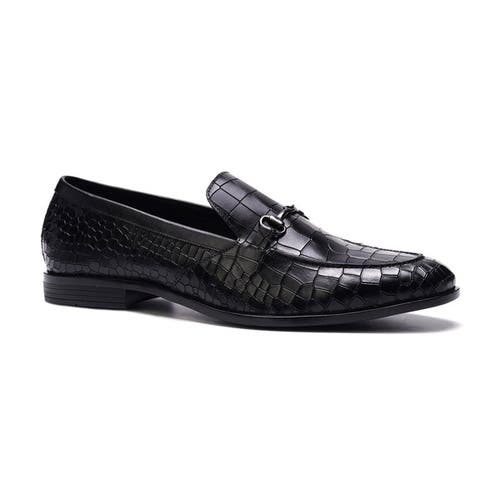 Carlos Santana Louis Bit Loafer In Black Croco