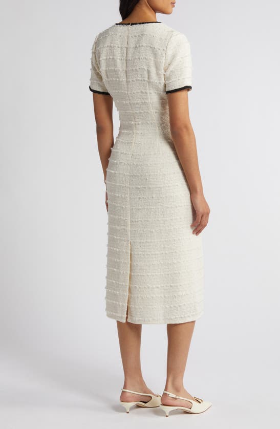 Shop Zoe And Claire Tweed Midi Dress In Ivory