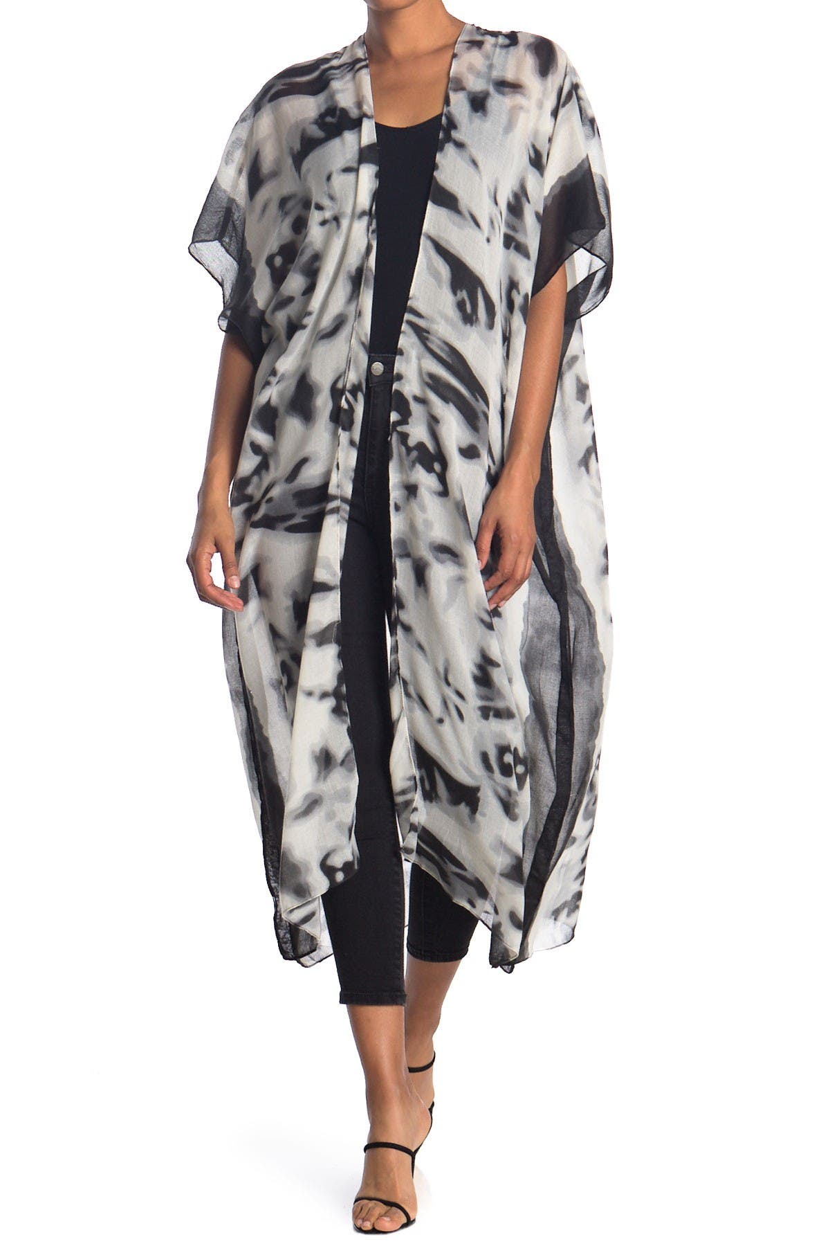 Poncho Tie Dye Noir Et Blanc Dharma Trading Co - Taille O/S Plus, Occasion Parfait état