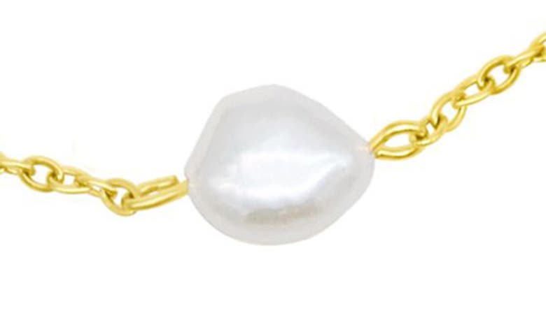 Adornia Tarnish Resistant 14k Gold-plated Adjustable Station Cultured Freshwater Pearl Necklace In Gold