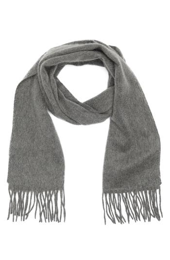 Nordstrom Rack Cashmere Fringe Scarf In Grey Med Charcoal Heather