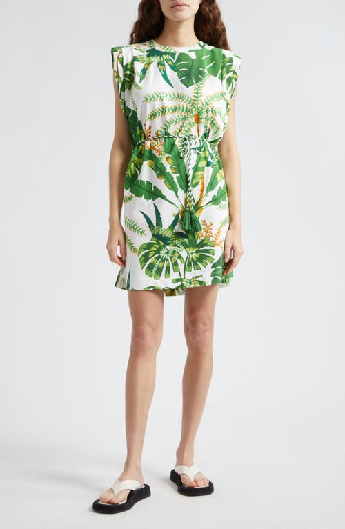 FARM Rio Tropical Forest Cotton Shift Dress Off-White at Nordstrom,