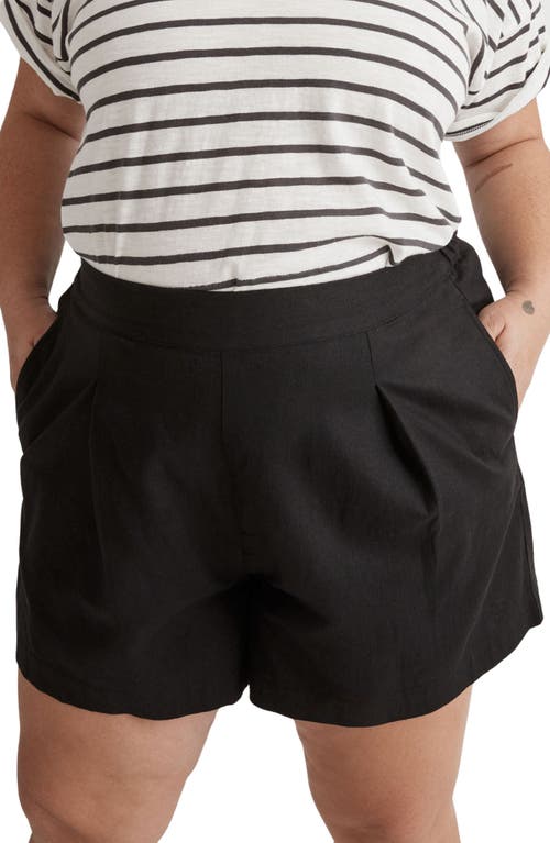 Madewell Clean Linen & Cotton Shorts in Black Coal