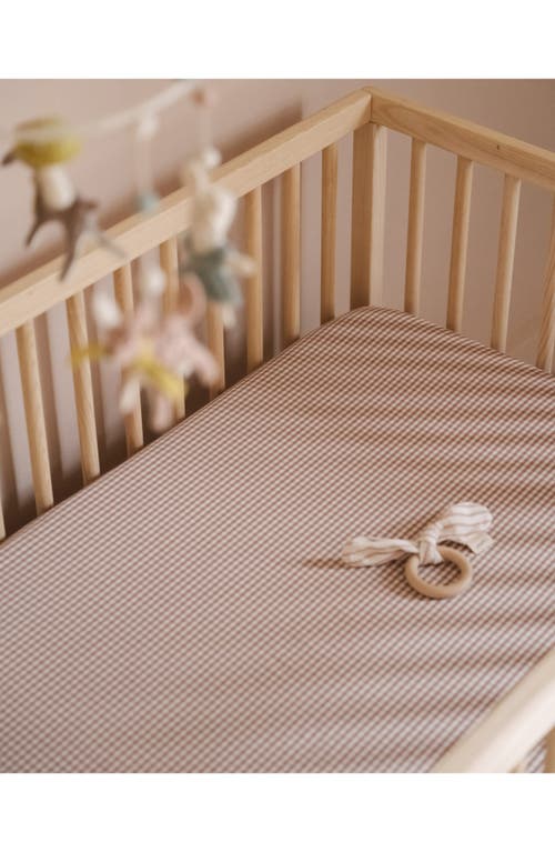 Pehr Gingham Organic Cotton Crib Sheet In Thistle