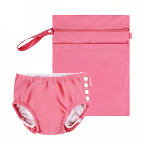 Shop Uv Skinz Adjustable Swim Diaper Set In Wild Rose