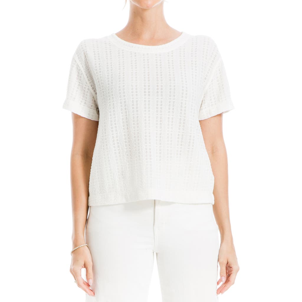 Max Studio Textured Knit T-shirt In Cream