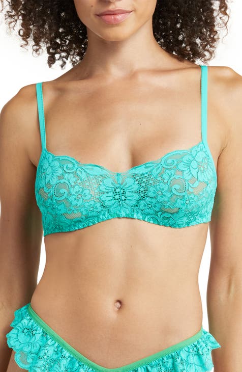 Coquette cotton-blend lace and stretch-silk underwired soft-cup balconette  bra