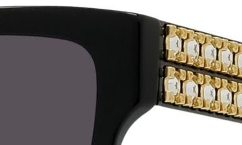 Shop Givenchy Plumeties 54mm Square Sunglasses In Shiny Black / Smoke