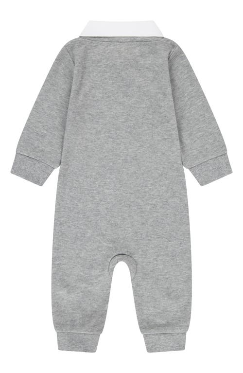 Shop Nike Sportswear Polo Cotton Romper In Dark Grey Heather