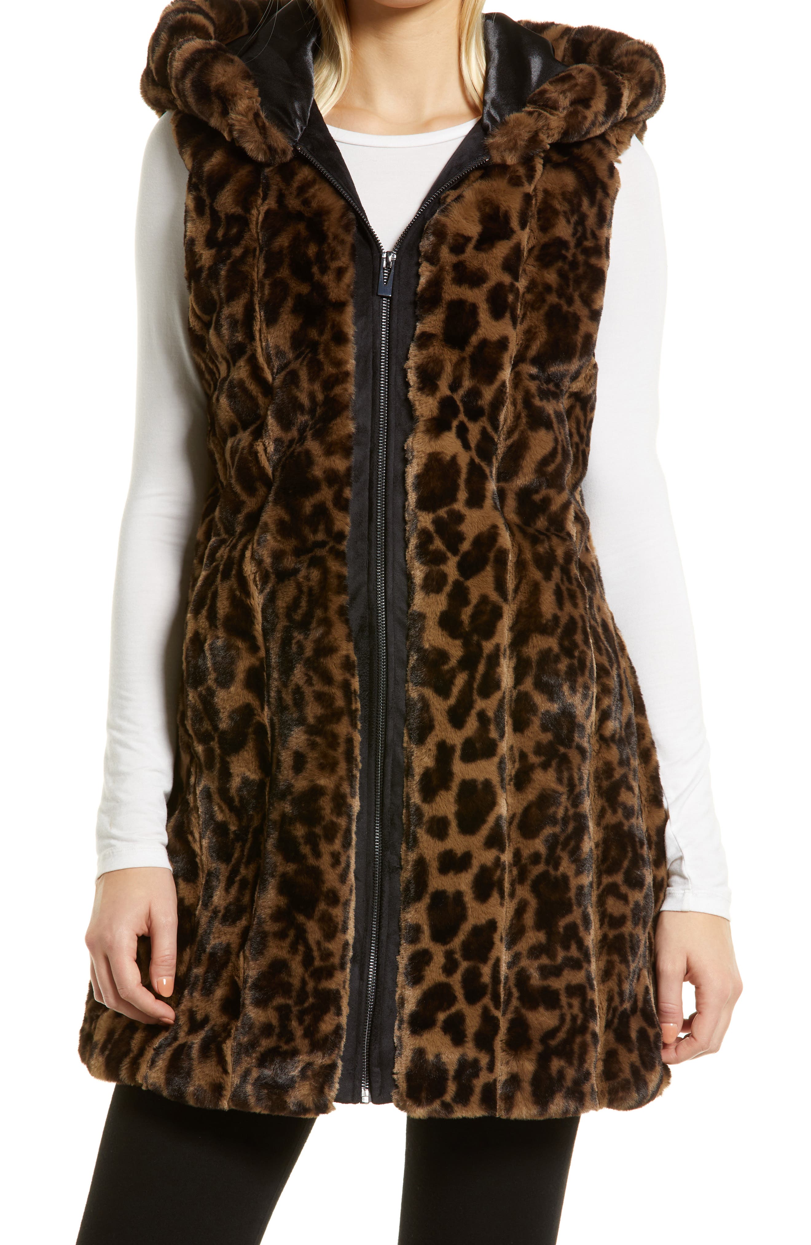 leopard fur vest