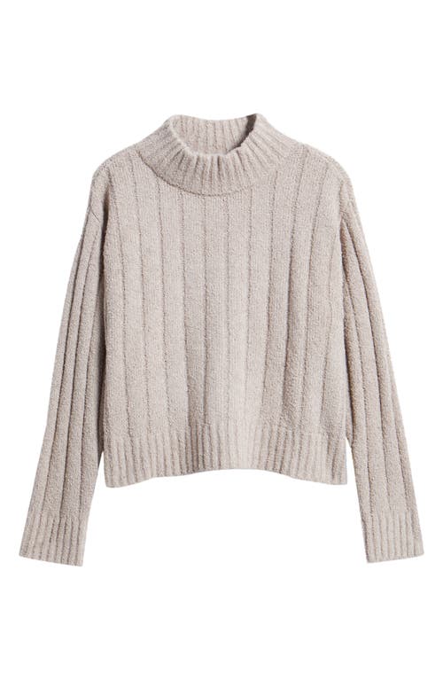 Shop Eileen Fisher Mock Neck Ribbed Sweater In Dove