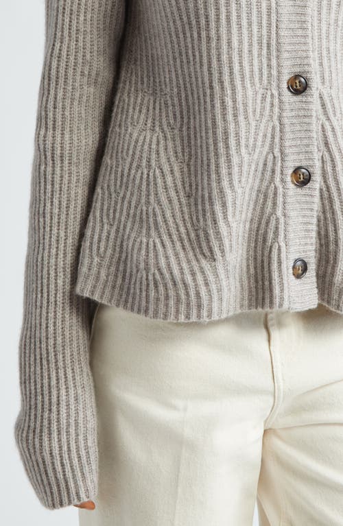 Shop Loulou Studio Rib Cashmere Cardigan In Bloom Melange