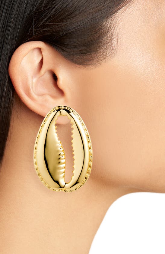 Shop Eliou Concha Statement Stud Earrings In Gold