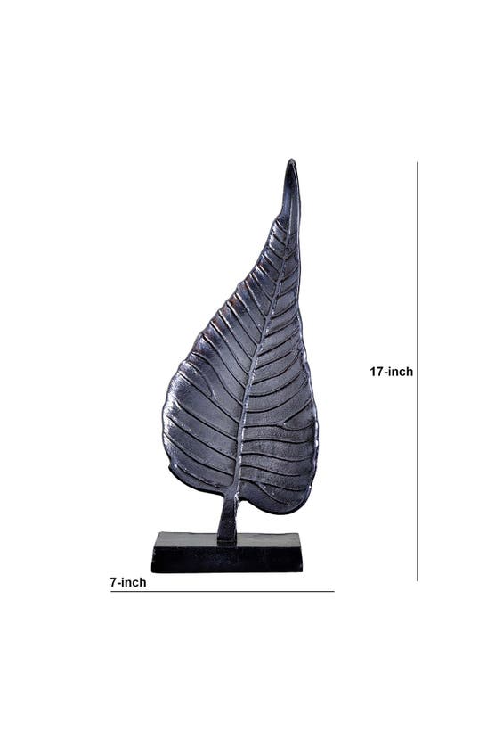 Shop Nearly Natural Bodhi Leaf Sculpture Decor In Gray