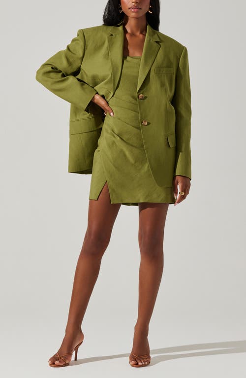 Shop Astr The Label Isadora Pleated Minidress In Green