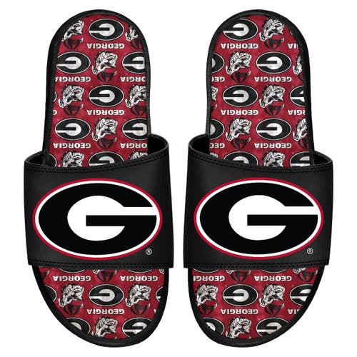 ISLIDE Georgia Bulldogs Team Pattern Gel Slide Sandals in Black