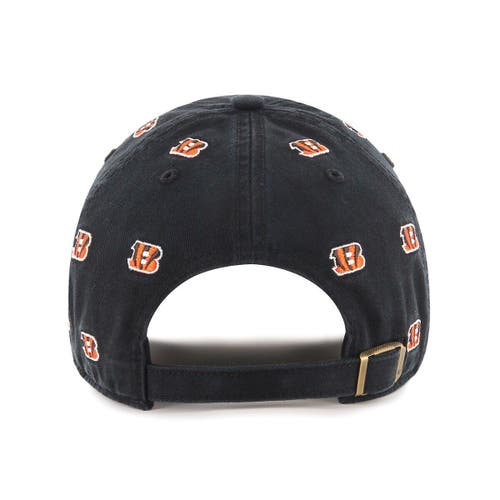 47 Brand '47 Black Cincinnati Bengals Confetti Clean Up Adjustable Hat In Black