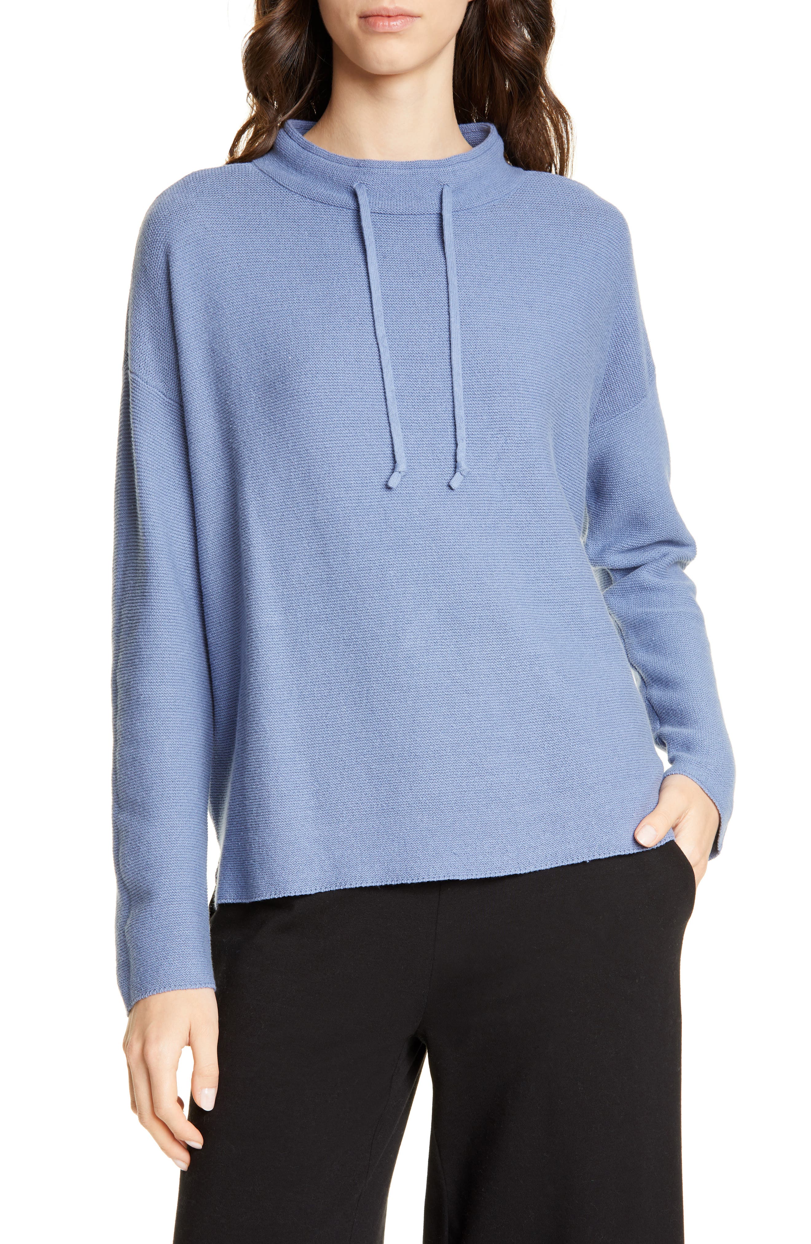 Eileen Fisher Funnel Neck Rib Sweater Nordstrom