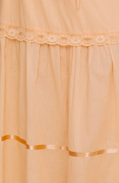 Shop Nasty Gal Lace Trim Tiered Drawstring Maxi Skirt In Apricot