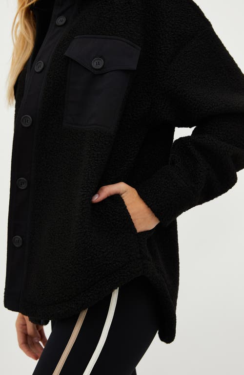 Shop Beach Riot Noelle Faux Shearling Shacket In Black