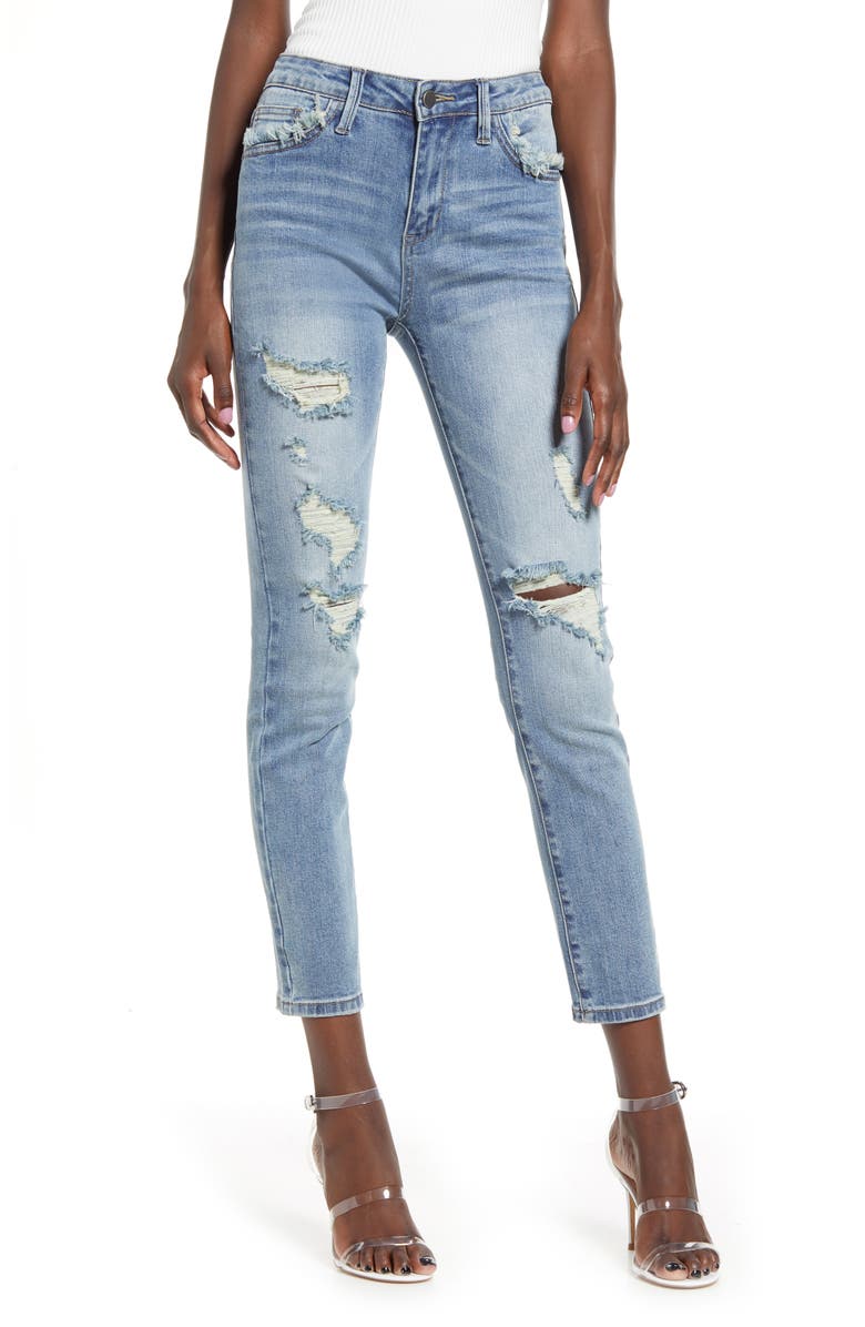 High Waist Ripped Ankle Skinny Jeans Nordstrom