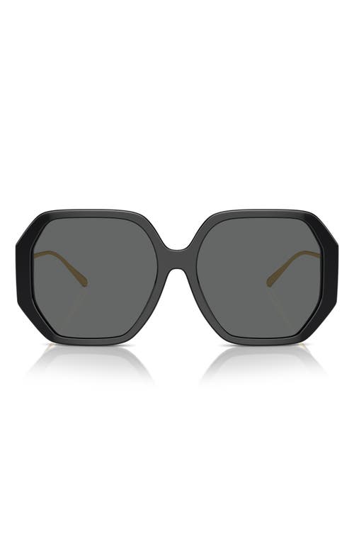 Tory Burch 57mm Irregular Sunglasses in Black at Nordstrom