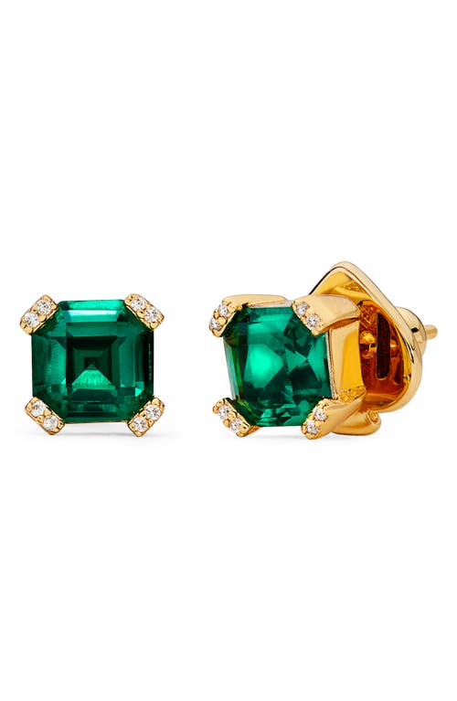 Shop Kate Spade New York Stud Earrings In Green/gold