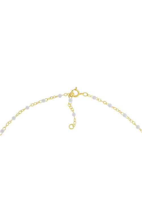 Central Park Enamel Station Chain Necklace In White