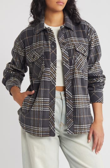 Thread & Supply Plaid Polar Fleece Shacket | Nordstrom