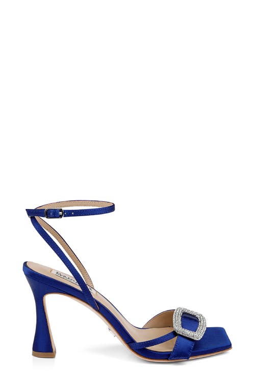 Badgley Mischka Collection Judith Ankle Strap Sandal In Indigo Satin