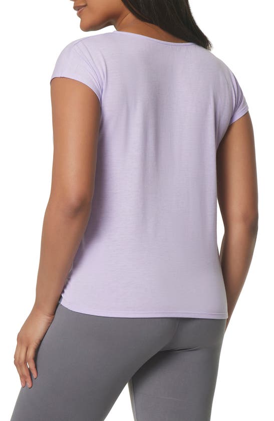 Shop Marc New York Overlapping Front Cap Sleeve Shirt In Wisteria