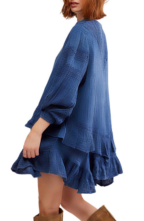 Shop Free People Sachi Long Sleeve Ruffle Minidress In Big Dipper