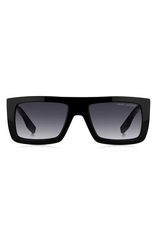 Marc Jacobs Square-frame Sunglasses In Black/dark Grey Sf