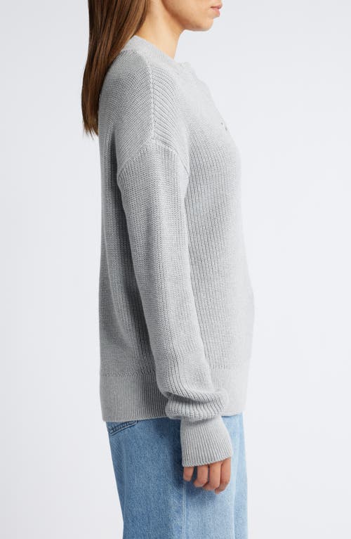 Shop Caslonr Caslon(r) Half Button Pima Cotton Blend Sweater In Grey Heather