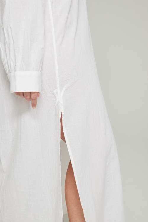 Shop Nudea The Maxi Shirt In Cotton White