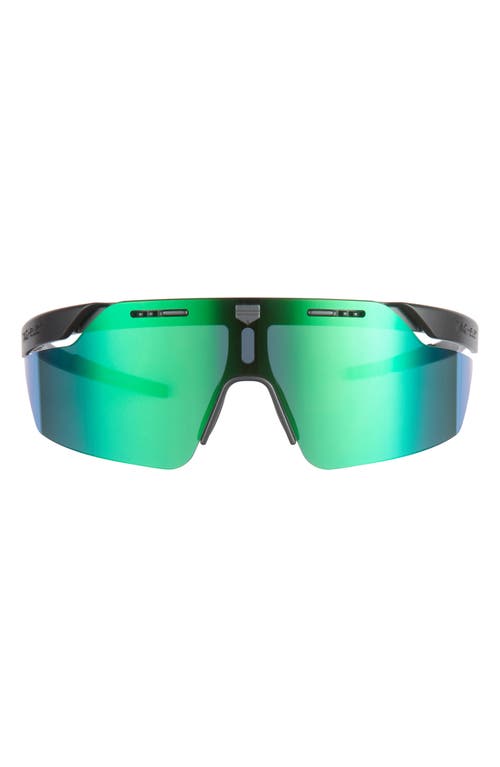 Shop Tag Heuer Shield Pro 228mm Sport Sunglasses In Matte Black/green Mirror