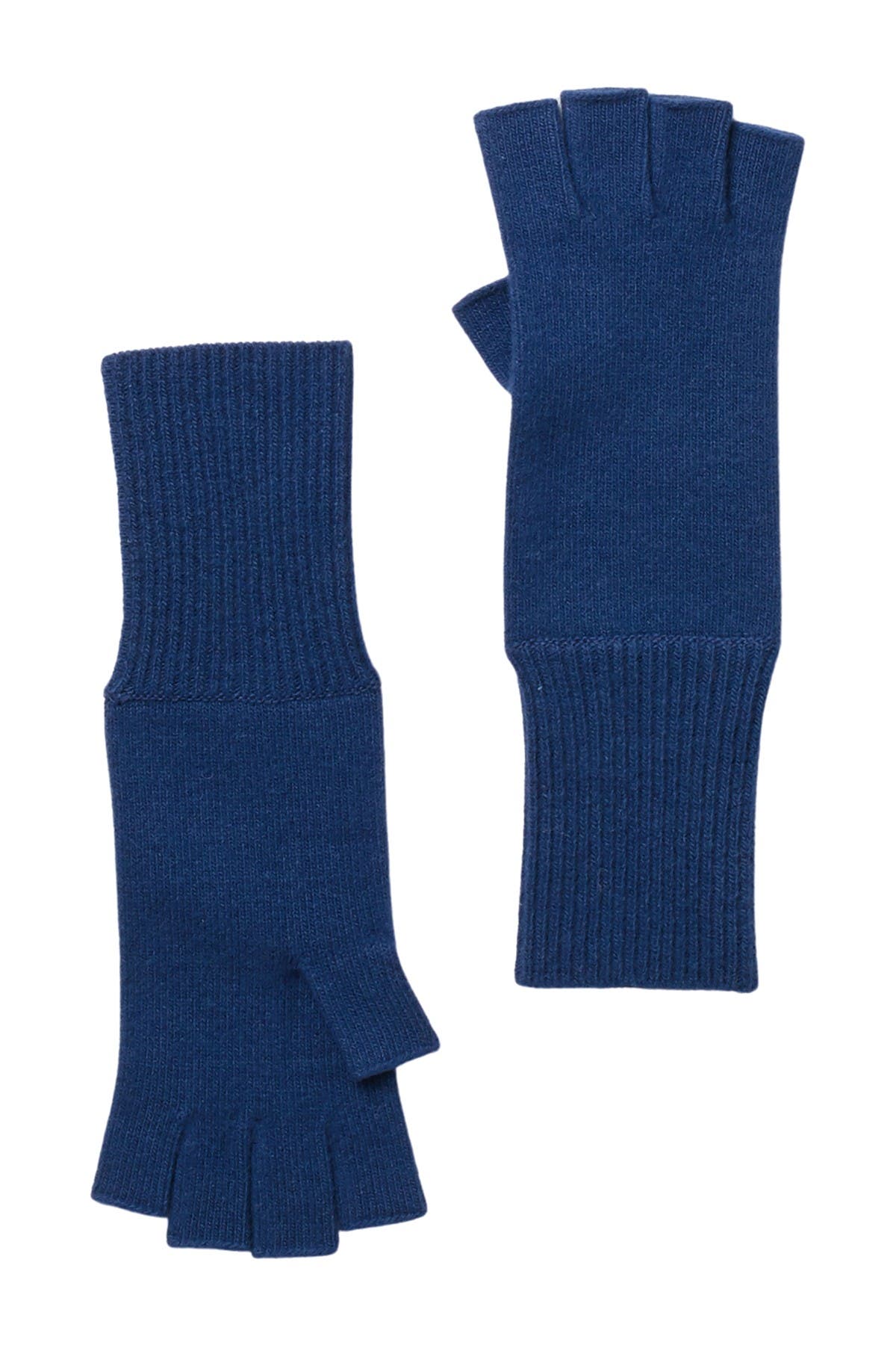 Portolano 12" Cashmere Fingerless Gloves In Sugar Blue
