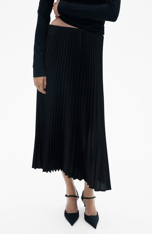 Shop Mango Pleated Maxi Skirt In Black