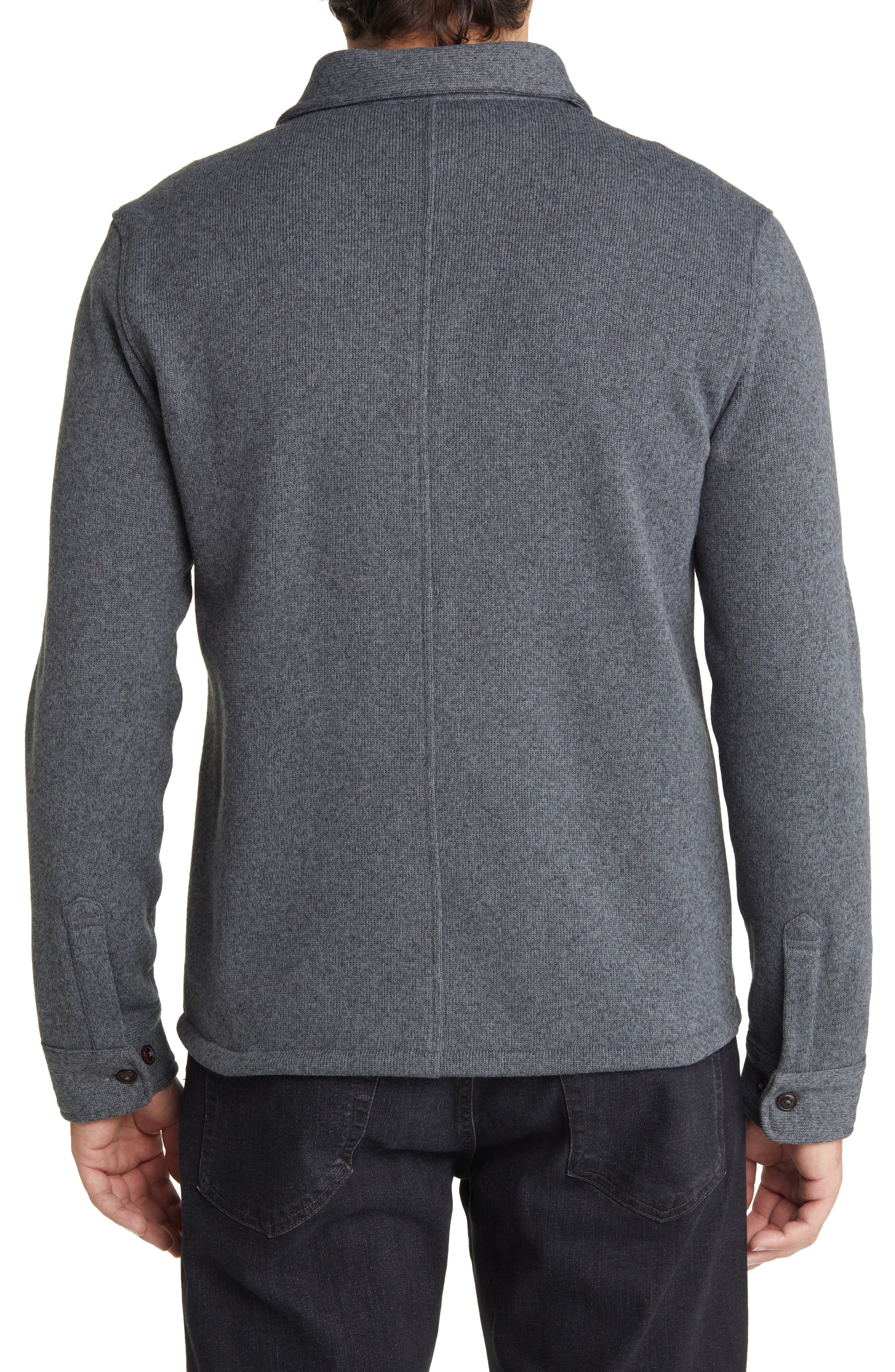 Peter Millar Sweater Fleece Button-Up Shirt Jacket in Iron