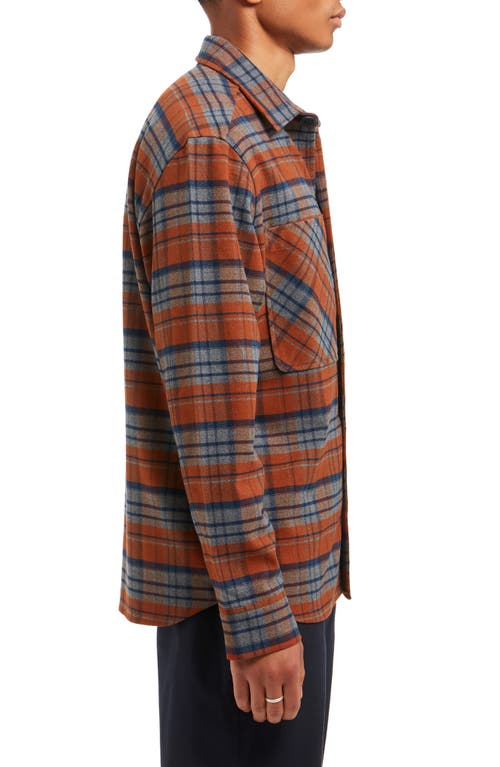 Shop Sealskinz Thrigby Stretch Flannel Overshirt In Orange